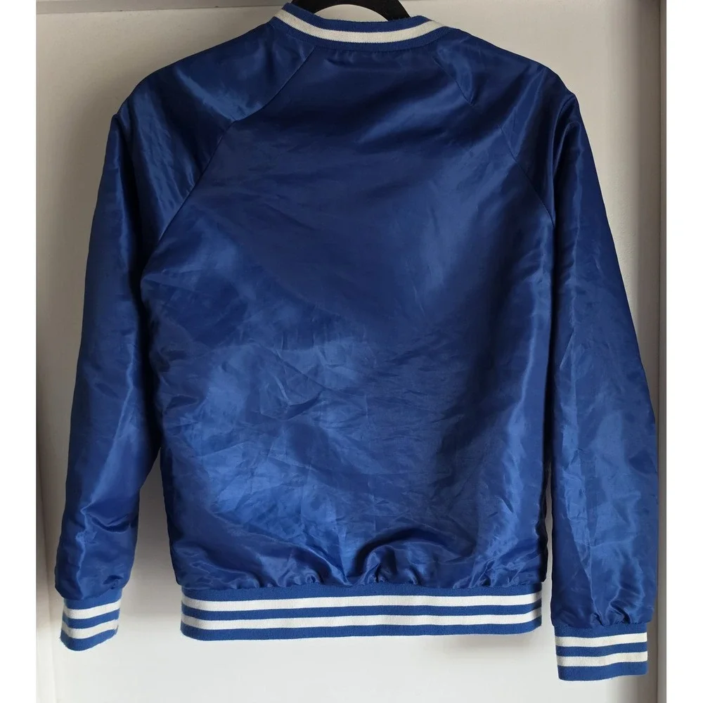 Jaywalker Varsity Jacket Boys M Blue Solid Streetwear Bomber Coat Casual